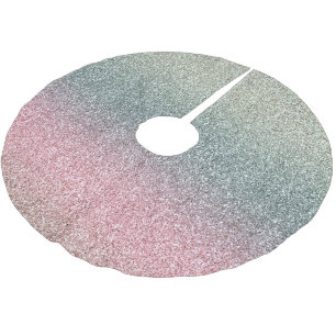 Saia Para Árvore De Natal De Poliéster Brilhante da letra de cor rosa com brilho