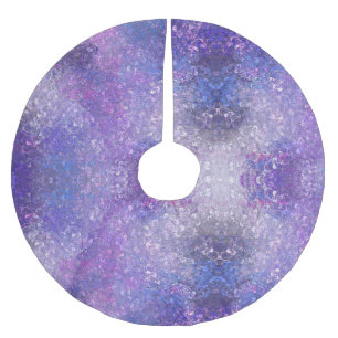 Saia Para Árvore De Natal De Poliéster Brilho de Lantejoulas Rosa e Roxo