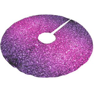 Saia Para Árvore De Natal De Poliéster Brilho falso gradiente rosa roxo