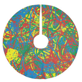 Saia Para Árvore De Natal De Poliéster Brincadeira quente colorida de Natal esplendor arc