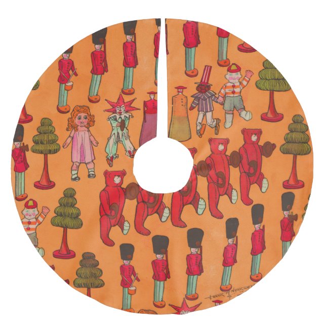 Saia Para Árvore De Natal De Poliéster Brinquedos de Natal Brincadeiras (Frente)