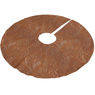 Saia Para Árvore De Natal De Poliéster Brown Tan Leaf Bohemian Southwest Cowgirl