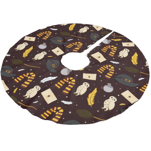 Saia Para Árvore De Natal De Poliéster Bruxas, Assistentes e Padrão Mágico (Inclinado)