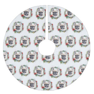 Saia Para Árvore De Natal De Poliéster Buldogue Francês Fúria Festiva Fúria Fúria Fúria F