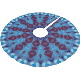 Saia Para Árvore De Natal De Poliéster burgundy and blue 001 Tree Skirt