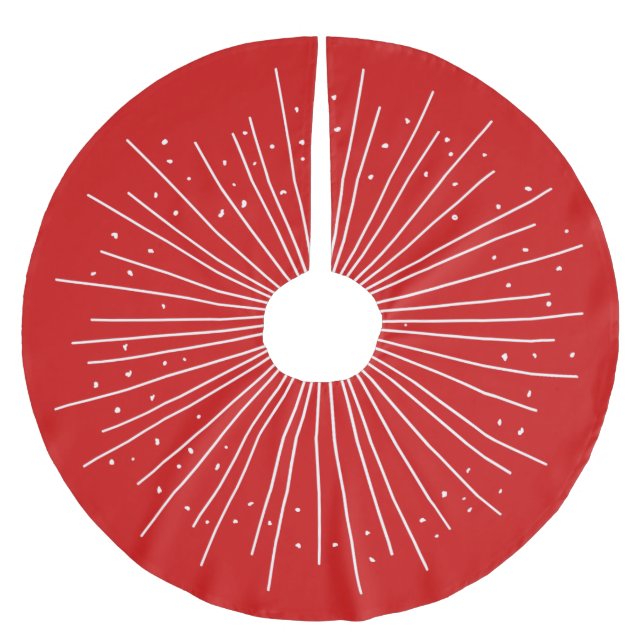 Saia Para Árvore De Natal De Poliéster Burst Vermelho Boho (Frente)