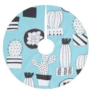 Saia Para Árvore De Natal De Poliéster Cactus, suculento: design sem costura desenhada à 