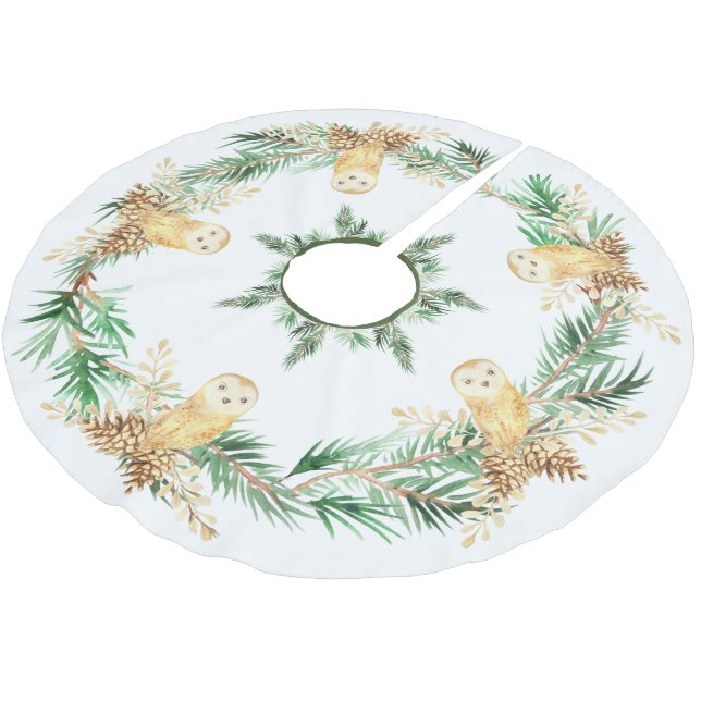 Saia Para Árvore De Natal De Poliéster Cadeias de pinheiro verde Pinecones Natal (Inclinado)