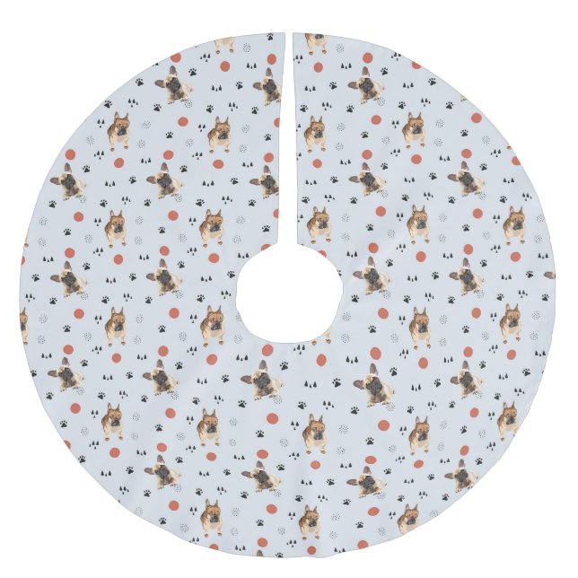 Saia Para Árvore De Natal De Poliéster Cães (Frente)