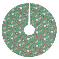 Cães de Natal Padrão Vermelho Verde