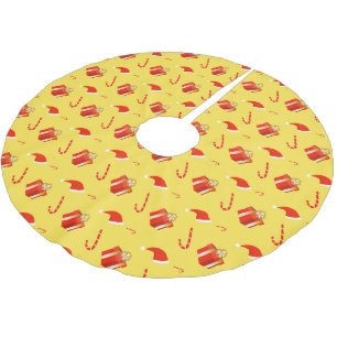 Saia Para Árvore De Natal De Poliéster Caixa de presentes de Natal Cana de chocolate