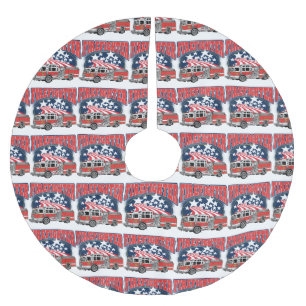 Saia Para Árvore De Natal De Poliéster Caminhão de combate ao fogo