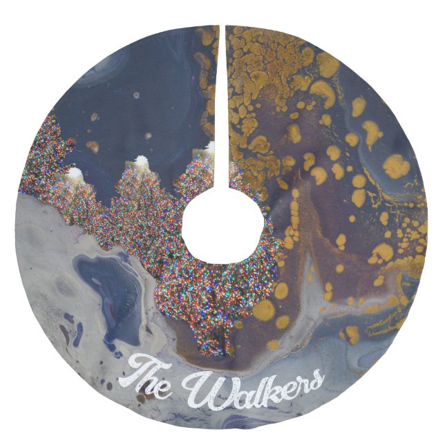 Saia Para Árvore De Natal De Poliéster Camisa-Árvore Personalizada, Poliéster Bruto (Frente)