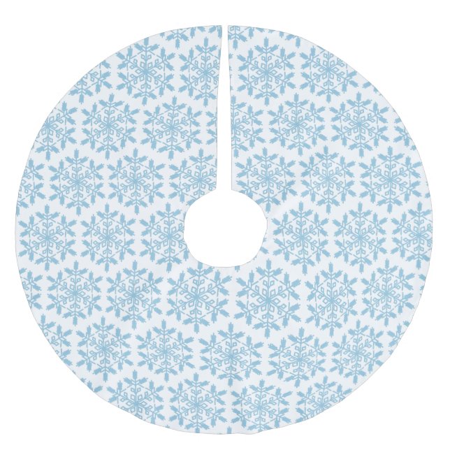 Saia Para Árvore De Natal De Poliéster Camisa azul escamuflada de neve (Frente)