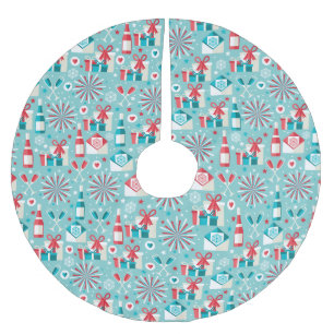 Saia Para Árvore De Natal De Poliéster Camisa De Árvore De Férias Retroativas, Poliéster