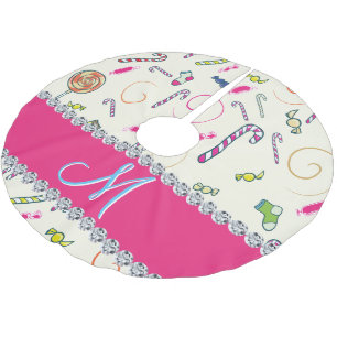 Saia Para Árvore De Natal De Poliéster Camisa de Árvore de Poliéster Bruta de Candy Can