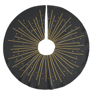 Saia Para Árvore De Natal De Poliéster Camisa De Árvore De Poliéster Preto De Boho