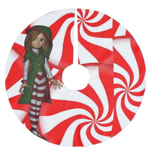 Saia Para Árvore De Natal De Poliéster Camisa de Natal (Frente)