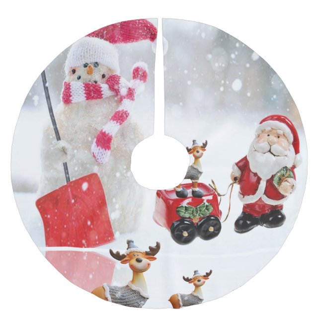 Saia Para Árvore De Natal De Poliéster Camisa de Natal (Frente)