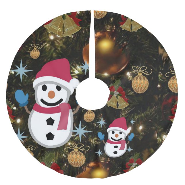 Saia Para Árvore De Natal De Poliéster Camisa de Natal (Frente)