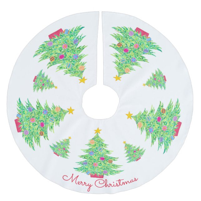 Saia Para Árvore De Natal De Poliéster Camisa de Natal (Frente)