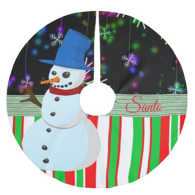 Saia Para Árvore De Natal De Poliéster Camisa de Natal (Frente)