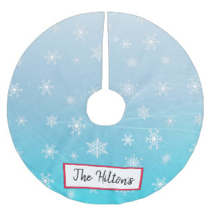 Saia Para Árvore De Natal De Poliéster Camisa de Natal com Floco de Neve Azul Aqua Person