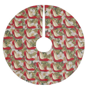 SAIA PARA ÁRVORE DE NATAL DE POLIÉSTER CAMISA DE NATAL DE ALTAS AÇAS VERMELHAS