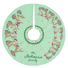 Saia Para Árvore De Natal De Poliéster Camisa de Natal doce e feliz com nome familiar