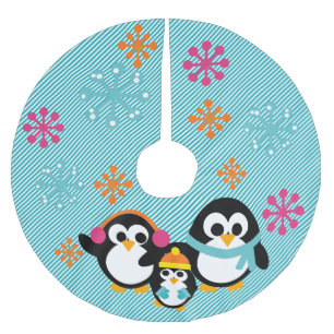 Saia Para Árvore De Natal De Poliéster Camisa de Natal dos Pinguins
