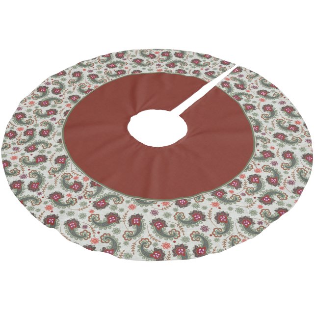 Saia Para Árvore De Natal De Poliéster Camisa de Natal Elegante Paisley (Inclinado)