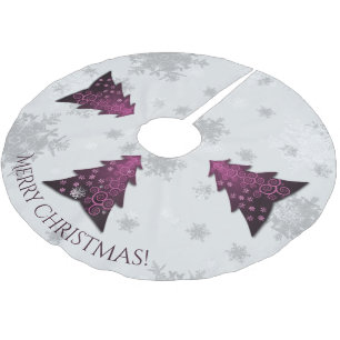 Saia Para Árvore De Natal De Poliéster Camisa de Natal Festiva Magenta