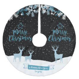 Saia Para Árvore De Natal De Poliéster Camisa de Natal Negra Azul Merada