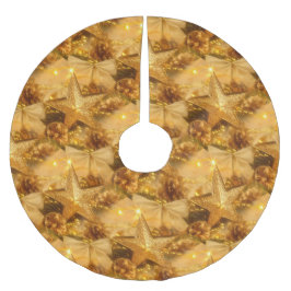 Saia Para Árvore De Natal De Poliéster Camisa de Natal ouro