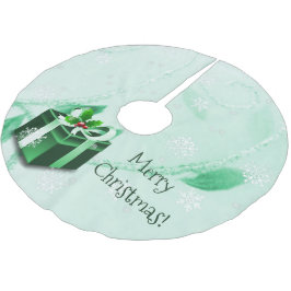 Saia Para Árvore De Natal De Poliéster Camisa de Presente de Natal Verde