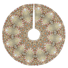 Saia Para Árvore De Natal De Poliéster Camisa Decortiva Dourada