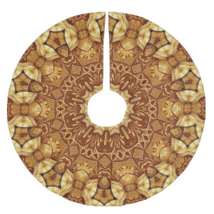 Saia Para Árvore De Natal De Poliéster Camisa Decortiva Dourada