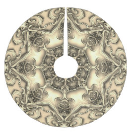 Saia Para Árvore De Natal De Poliéster Camisa Decortiva Dourada