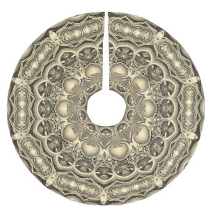 Saia Para Árvore De Natal De Poliéster Camisa Decortiva Dourada