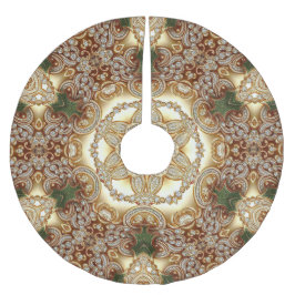 Saia Para Árvore De Natal De Poliéster Camisa Decortiva Dourada