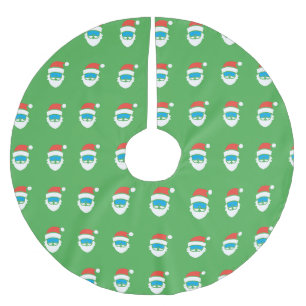 Saia Para Árvore De Natal De Poliéster Camisa Papai noel verde