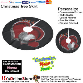 Saia Para Árvore De Natal De Poliéster Camiseta Preta Magic Heart