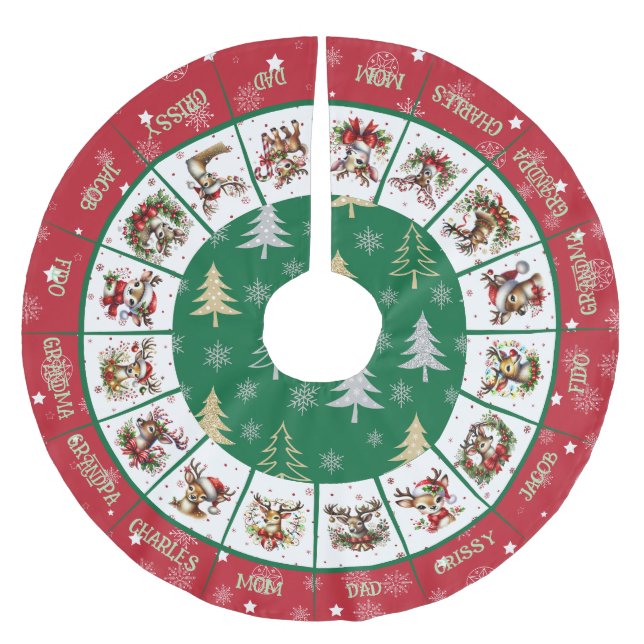 Saia Para Árvore De Natal De Poliéster Camisola de Papais noeis-de-cabra (Frente)