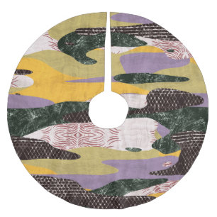Saia Para Árvore De Natal De Poliéster Camo Shapes: Montagem de Colagem Viva.
