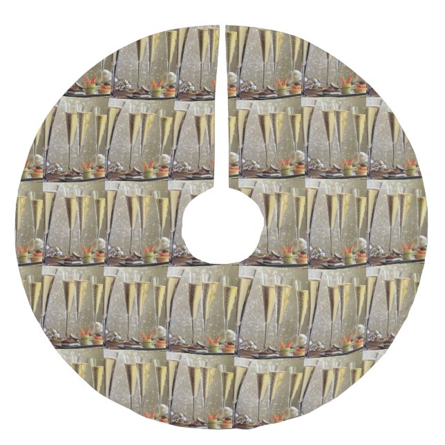 SAIA PARA ÁRVORE DE NATAL DE POLIÉSTER CAMPAGNA DELIGHT TREE SKIRT (Frente)