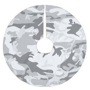 Saia Para Árvore De Natal De Poliéster Camuflagem de Cinzas de inverno, Militar, Exército