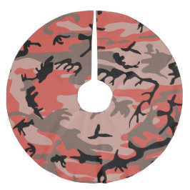 Saia Para Árvore De Natal De Poliéster Camuflagem Vermelha e Marrom, Militar, Exército