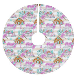 SAIA PARA ÁRVORE DE NATAL DE POLIÉSTER CANDIDATOS DE NATAL VERDE E PURPLE