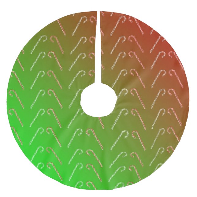 Saia Para Árvore De Natal De Poliéster Candy Canes (Frente)