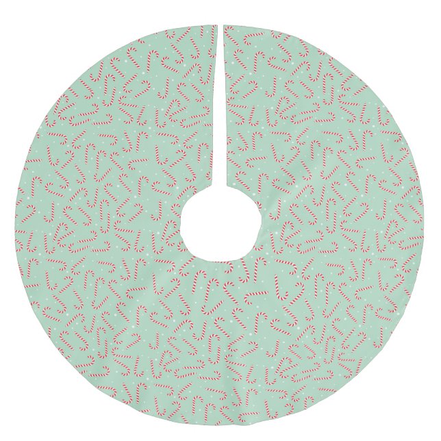 Saia Para Árvore De Natal De Poliéster Candy Canes (Frente)